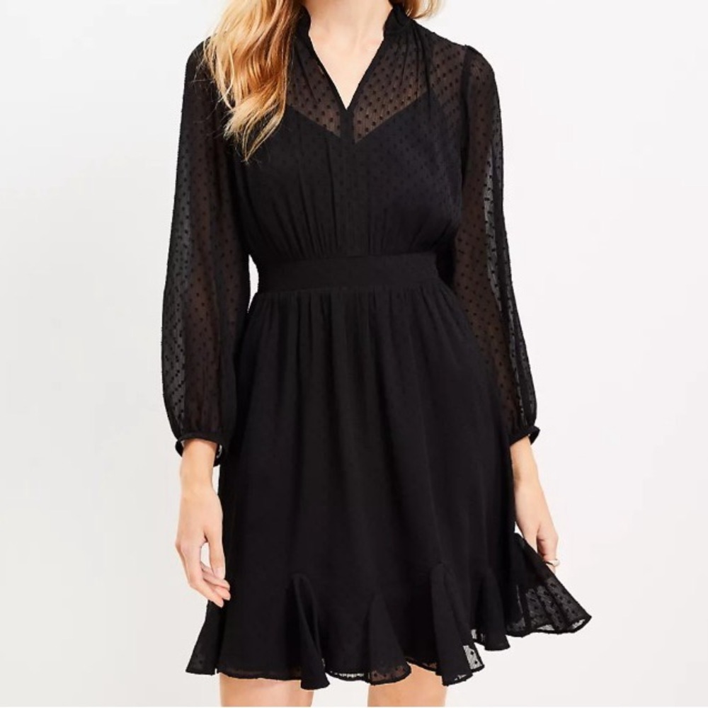 NWT LOFT Clip Godet Flare Dress, size 2